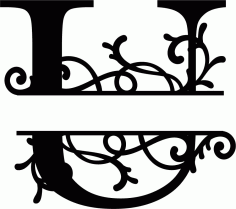 Split Monogram Letter U Free DXF Vectors File