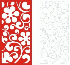 Spring Floral Room Divider Laser Cut CDR File