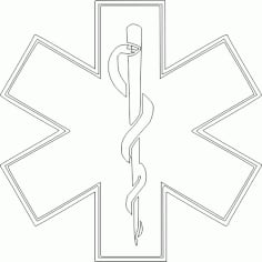 Star Of Life Vector DXF File