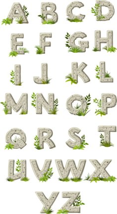 Stone Alphabet Set Template CDR Vector File