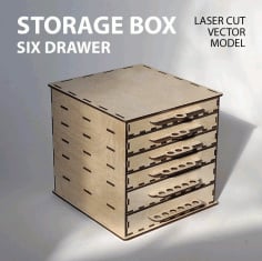 Storage Box with Drawers DXF File