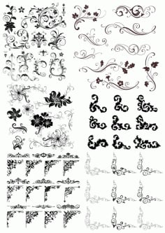 Swirl Decor Elements Set Free CDR Vectors File