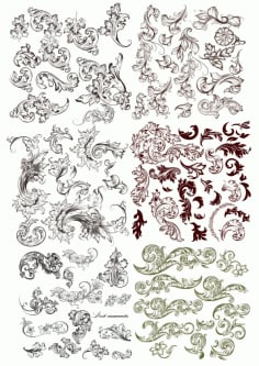 Swirls Decor Design Vector Set Free CDR Vectors File