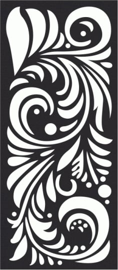 Swril Floral Vector Decorative Panel Laser Cut CDR File