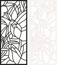 Symetrical Leafy Banner Laser Cut CDR File