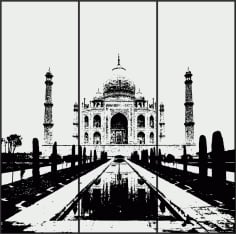 Taj Mehal Seamless Panel Laser Cut CDR File