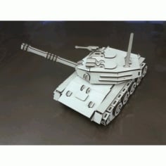 Tank 3D Puzzle Model Laser Cut Template CDR File