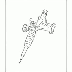 Tattoo Machine Rotary Inches Free DXF Vectors File