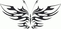 Tattoo Tribal Butterfly Vector Art Free DXF Vectors File