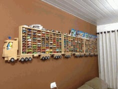 Toy Car Storage Rack for 300 Trucks Free CDR File