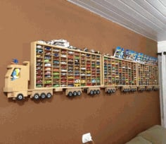 Toy Car Storage Truck Wall Shelf Laser Cut Free CDR Vectors File