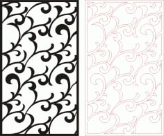 Traditional Floral Banner Design Laser Cut CDR File