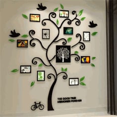 Tree Photo Frame Laser Cut DXF Vectors File