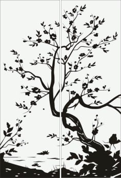 Tree Scenery Sandblast Pattern CDR File