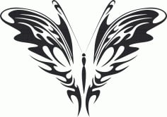 Tribal Butterfly Design Vector Art Free DXF Vectors File