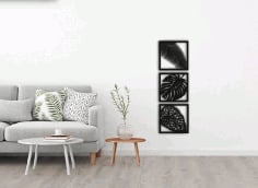 Triple Panel Wall Decorative Frame Free Vector DXF File