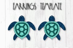 Turtle Earrings Design, Jewelry Vector File