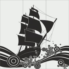 Twilight Ship Sandblast Screen Panel Design CDR File