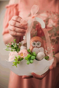 Umbrella Flower Candy Basket Plywood Laser Cut CDR File