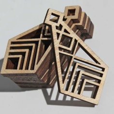 Unfinished Wood Geometric Diamond Chevron Cutout Earrings Jewelry Design CDR and DXF File