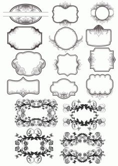 Vector Floral Borders Laser Cut CDR File