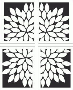 Vector Illustration of Floral Panel Laser Cut CDR File