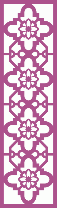 Vertical Floral Plasma Panel Laser Cut CDR File