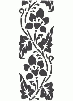 Vertical Floral Plasma DXF File