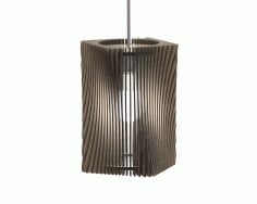 Vertical Line Wooden Roof Hanging Lamp CDR File