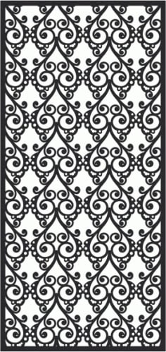 Vetrical Decorative Seamless Design Jali Decor CDR File