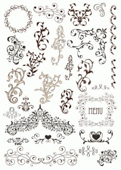 Vintage Decor Ornaments Free CDR Vectors File