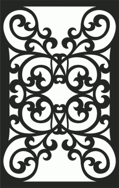 Vintage Door Grill Design Panel DXF File