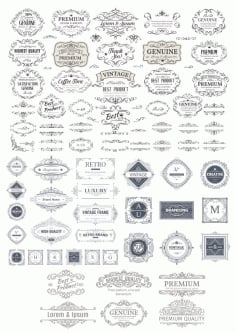 Vintage Elements Collection Free CDR Vectors File