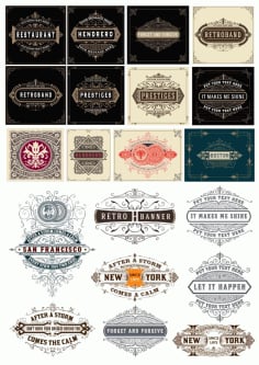 Vintage Label Vector Set Free CDR Vectors File