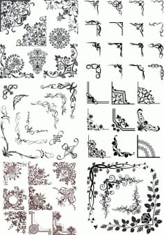 Vintage Ornaments Corners Vector Set Free CDR Vectors File