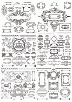 Vintage Ornaments Decor Set Free CDR Vectors File