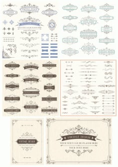 Vintage Retro Decor Elements Free CDR Vectors File