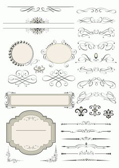 Vintage Set Decor Elements Free CDR Vectors File