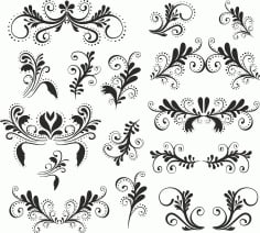 Vintage Swirl Set Free CDR Vectors File