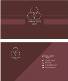 Visiting Card Template Elegant Plain Brown Geometric Decor Free Vector