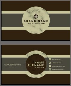 Visiting Card Template Elegant Retro Design Circle Decor Free Vector