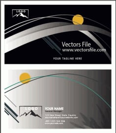 Visiting Card Templates Elegant Classical Sketch Vector File