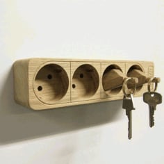 Wall Mounted Key Holder Laser Cut DXF File