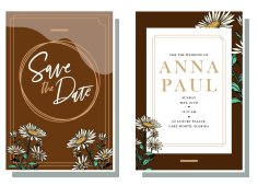 Wedding Card Template Elegant Classical Flowers Decor Free Vector