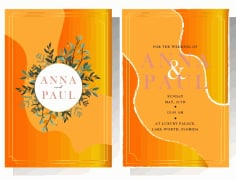 Wedding Card Templates Elegant Retro Vector File