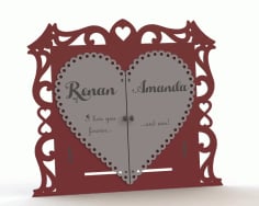 Wedding Couple Heart Shape Photo Frame CDR File