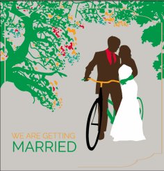 Wedding Invitation Card Vintage Bike Free Vector