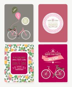 Wedding Invitation Set Free Vector