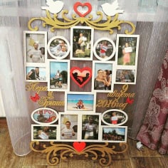 Wedding Photo Frame Template Laser Cut CDR File