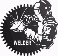 Welder In Workshop Free DXF Vectors File